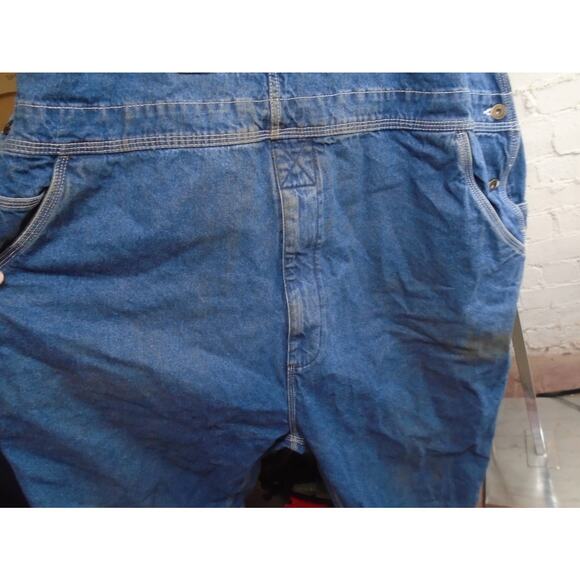 Five Brothers Carpenter Bib Overalls Mens 50x30 Blue Denim Workwear Carpenter - Picture 2 of 14